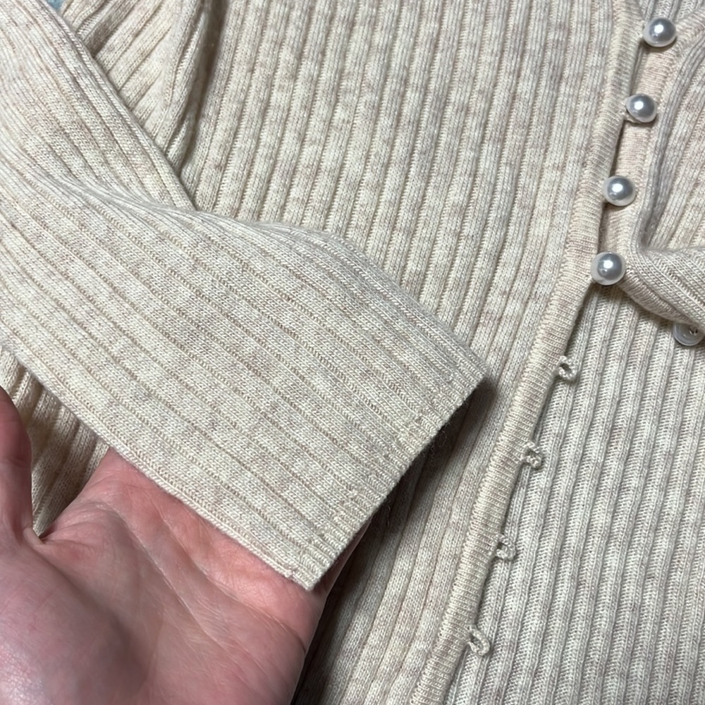 Lovers and Friends ribbed cardigan with pearl buttons - Picture 7 of 8